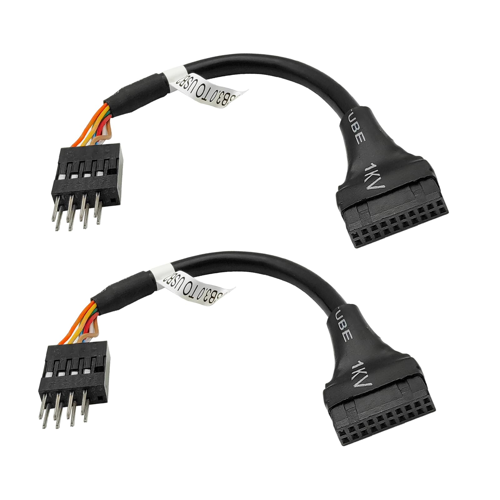 iYueMps USB 3.0 to USB 2.0 Motherboard Adapter Cable, 2Pcs 19 Pin USB3.0 Female to 9 Pin USB2.0 Male Motherboard Cable Adapter Converter 6 inch/15cm