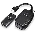 Wireless Remote Control Outlet, Fosmon Outdoor Electrical Outlet Switch Weather Resistant Heavy Duty, 3-Prong Plug-in (Batter