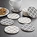 Y YHY Absorbent Stone Coaster Set, Drink Spills Coasters, Set of 6, Grey Line, Geometric Pattern