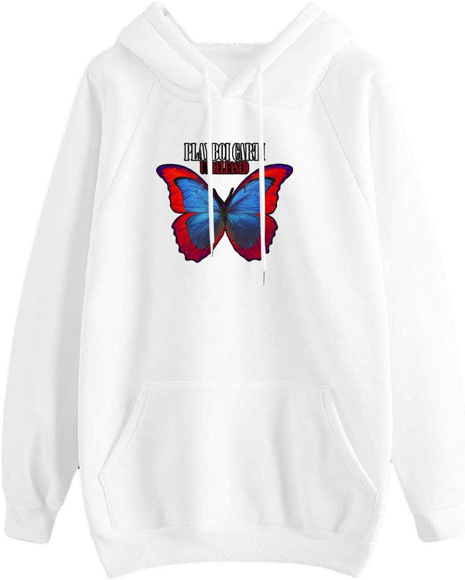 Playboi-Art-carti Hoodie Hoodies Pullover Hooded Sweatshirt for Men's Women's Black White Yellow