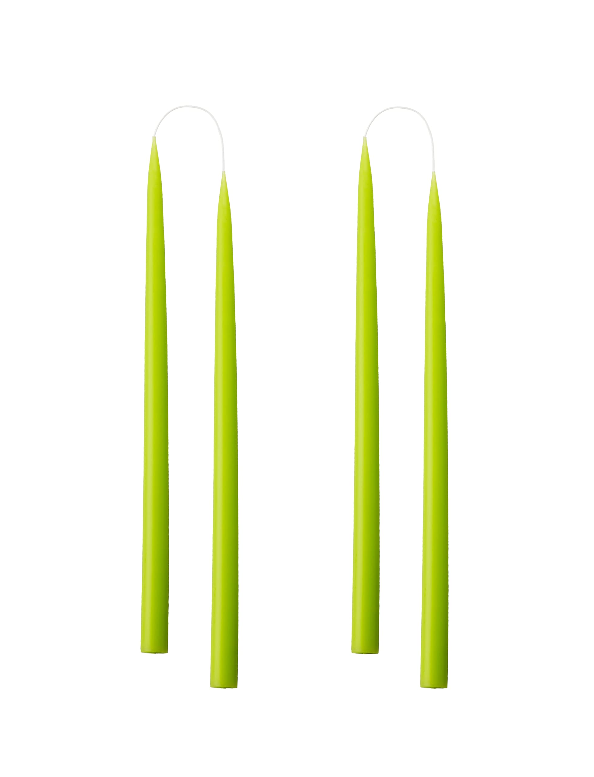 Kunstindustrien® Tapered Candles, Made in Denmark, 42 Colours Available, Dripless & Smokeless Dinner Candles, Solid Candles Long Burning 15 Hours, Unscented Candle Gift Set, 4pcs. 2.2 x 35cm (Lime) — image 1