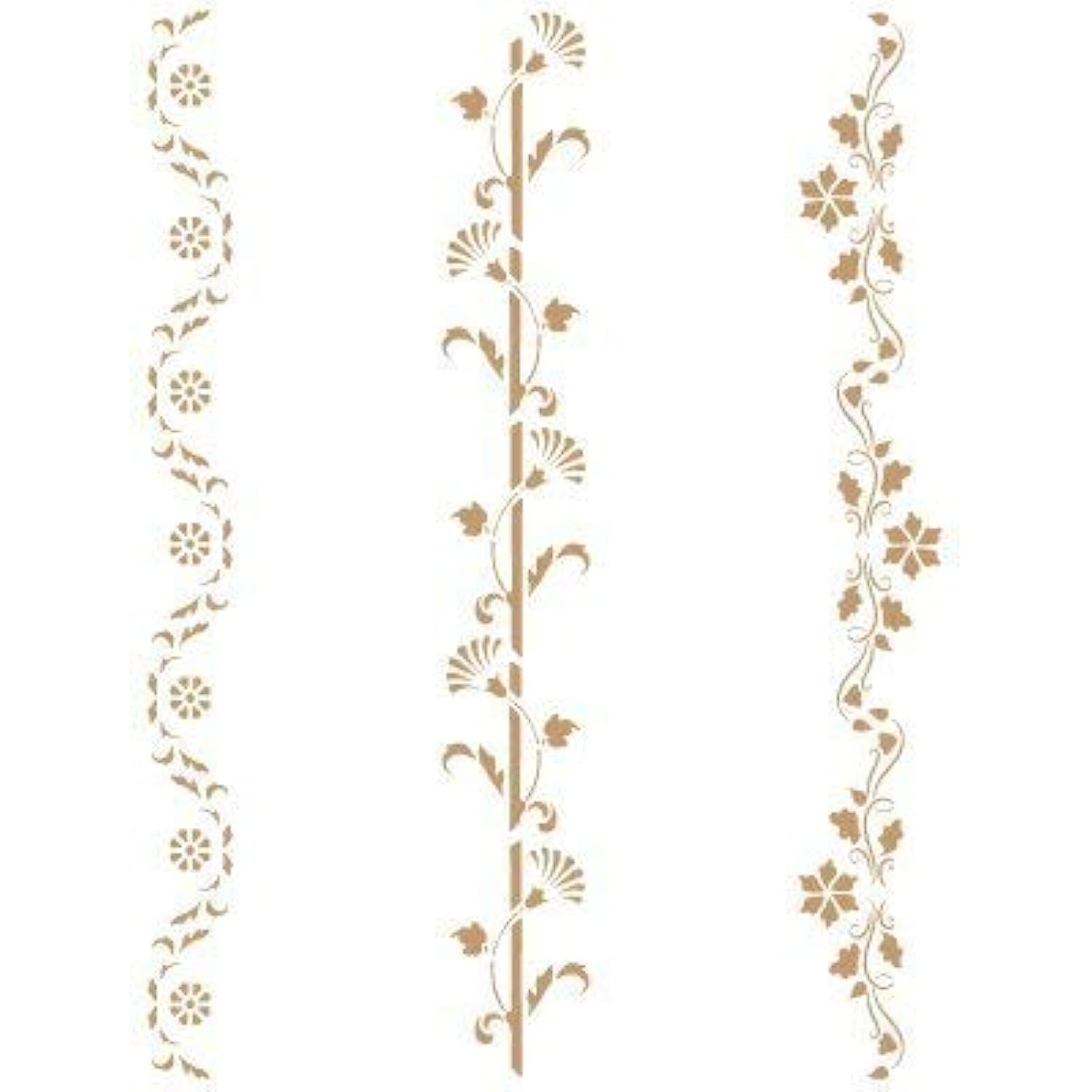 Renkalik RenkalikSTE0003598 20 x 30 cm 050 Tres Florales Deco Cenefa Stencil