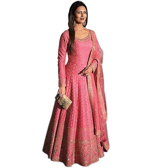 Womens Silk Sequence Embroidered Work Lehenga Choli (YF_174, Gajari, Free Size)