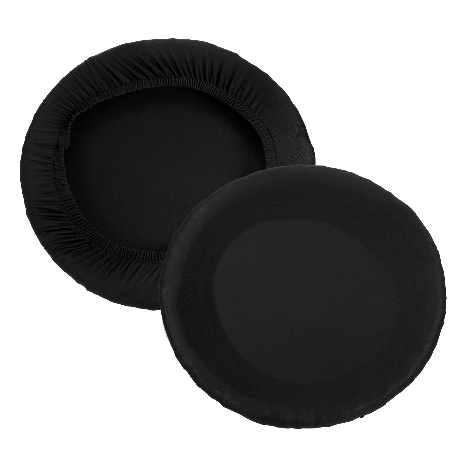 PATIKIL 9.5" Round Bar Stool Cover, 2 Pack Washable Elastic Stool Cover for Diameter 11"-13" Chair, Black