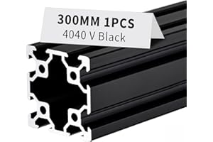 BELLA BAYS 1pc 11.81 inch 300mm 4040 V Slot Aluminum Extrusion Profile European Standard Anodized Black Extruded Linear Rail Guide Frame for 3D Printer Laser Engraving Machine CNC Workbench DIY