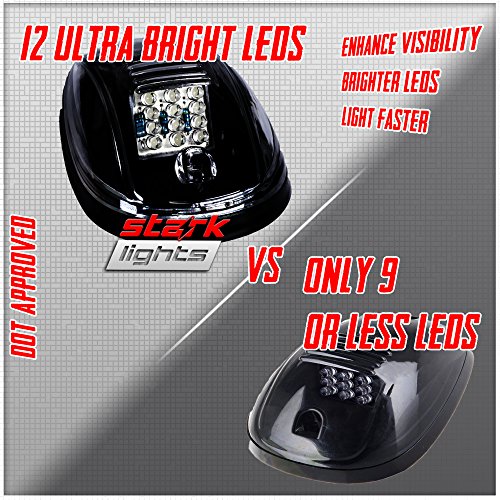 5PCS 60 WHITE LED Smoked Lens Roof Top Full Running Parking Cab Lights Truck SUV