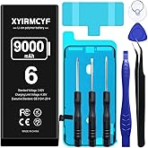 XYIRMCYF 9000mAh Super Capacity Battery Compatible with iPhone 6/6G, 0 Cycle Li-Polymer Battery Compatible with iPhone 6/6G,