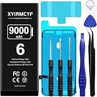 XYIRMCYF 9000mAh Super Capacity Battery Compatible with iPhone 6/6G, 0 Cycle Li-Polymer Battery Compatible with iPhone 6/6G, 