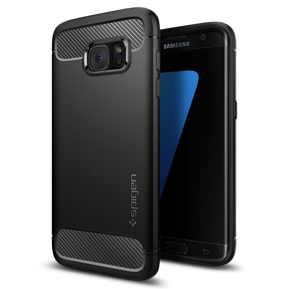 Spigen Rugged Armor diseñado para Samsung Galaxy S7 Edge (2016) - Negro