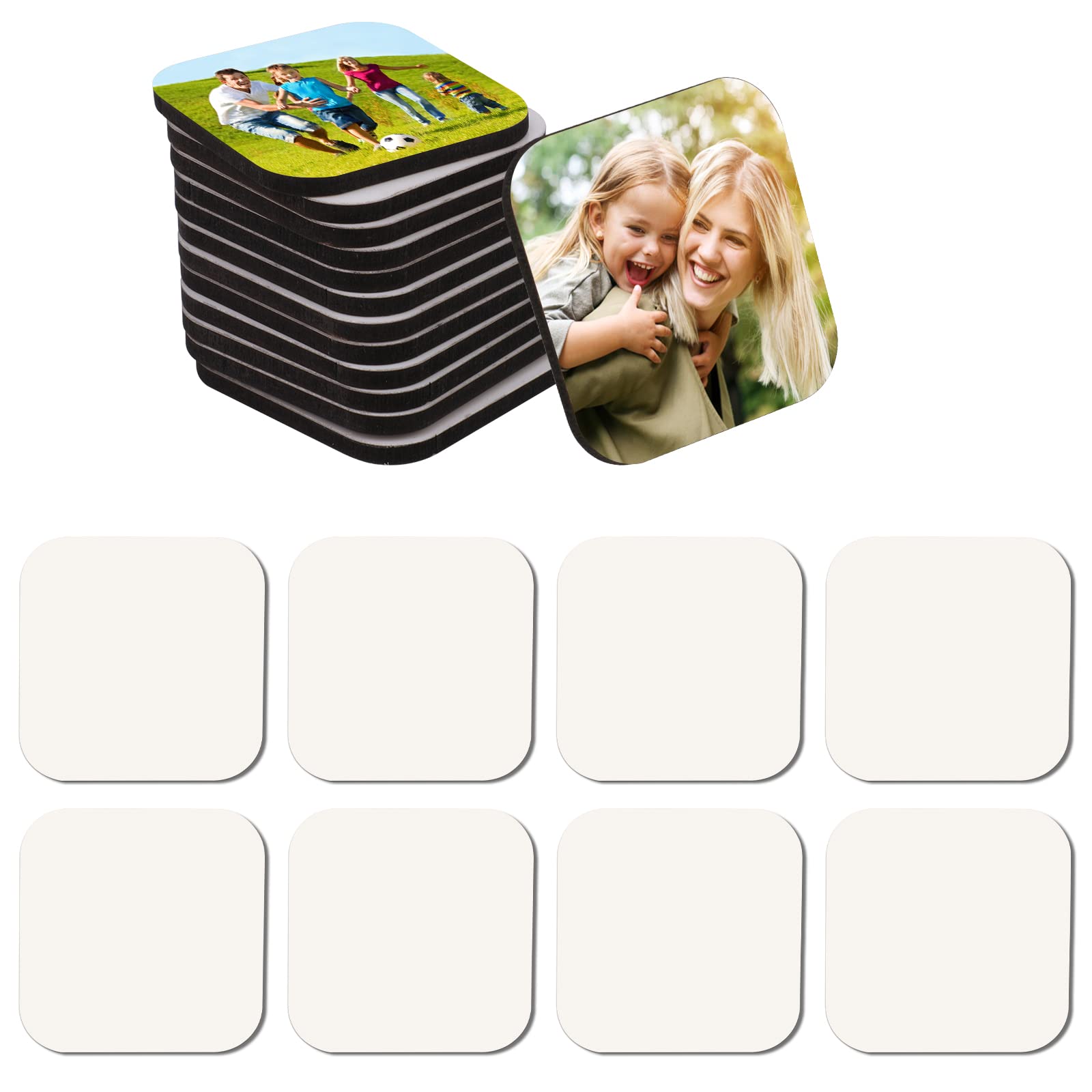 OOTSR 16 Pieces Sublimation Blank Refrigerator Magnets, DIY Decorative Square Magnets for Whiteboard Office Calendar Kitchen Home Wall Decor — image 1