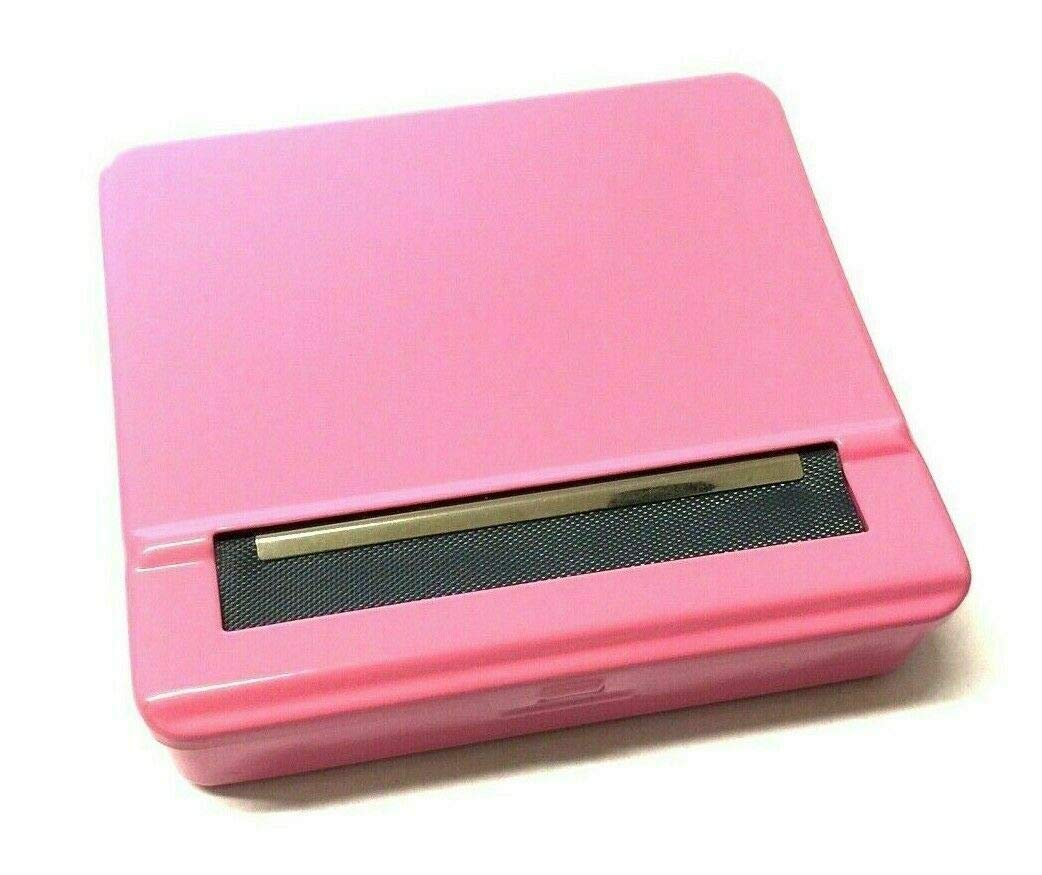SPARKYS Pink Automatic Rolling Box, Cigarette Rolling Machine Portable Metal Box for Rolling Tobacco, Smoking Roller and Storage Case