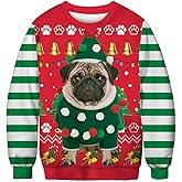 Ainuno Ugly Christmas Sweatshirt for Men Women Funny Holiday Shirt Long Sleeve Tops