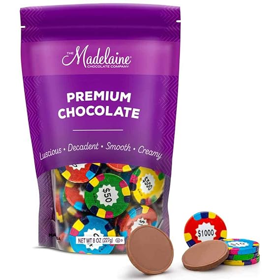 Madelaine Premium Milk Chocolate Casino Poker Chips