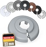 FUX 20 Radiator Pipe Covers 22mm Single Collars Window Grey