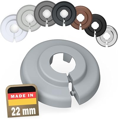 FUX 20 Radiator Pipe Covers 22mm Single Collars Window Grey