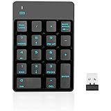 2.4G Number Pad, Jelly Comb 18 Keys Wireless Silent Numeric Keypad with Mini USB Receiver, for Laptop / Notebook, Compatible with Windows System
