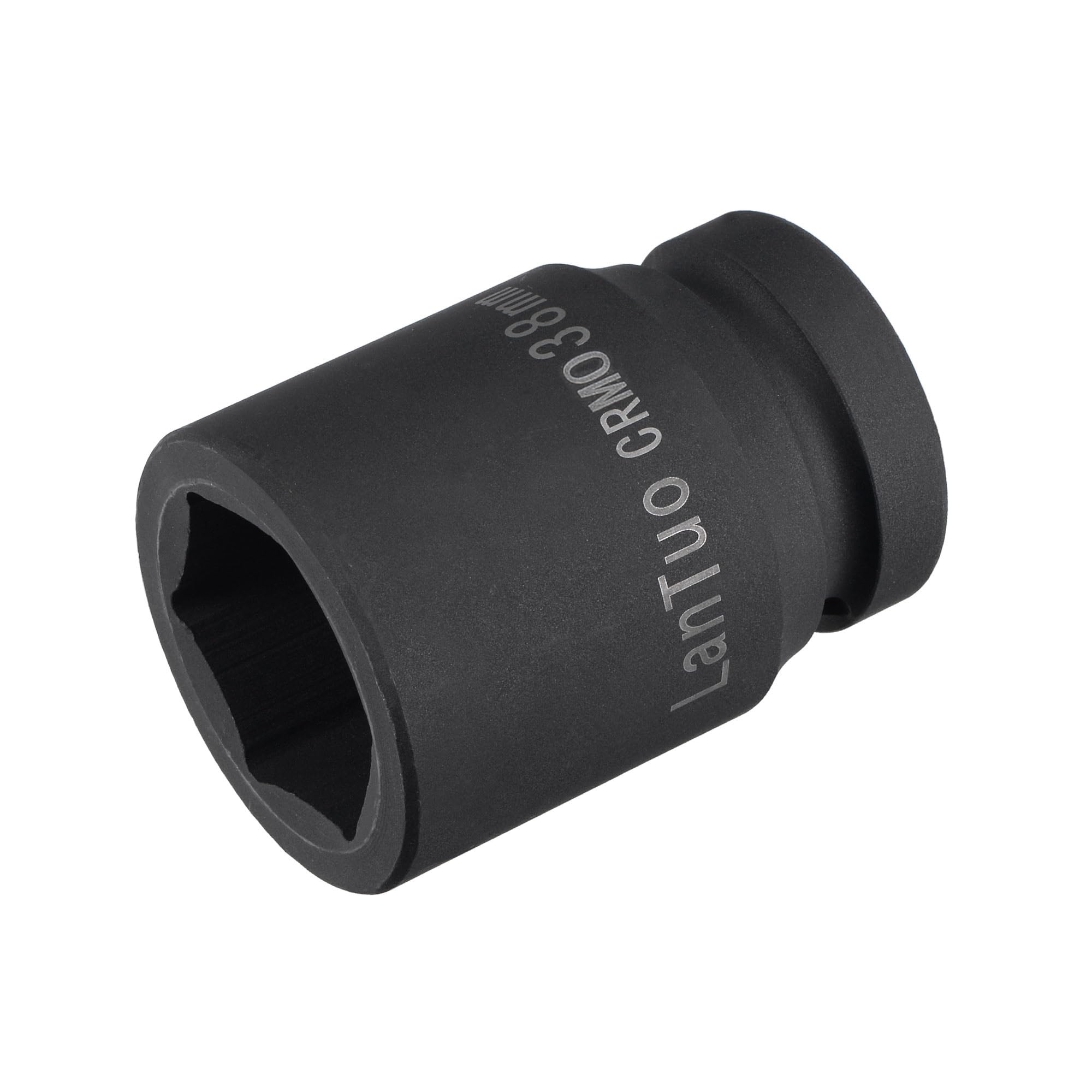 sourcing map 1" Drive by 38mm 6-Point Impact Socket, CR-V 80mm Length, Standard Metric Sizes