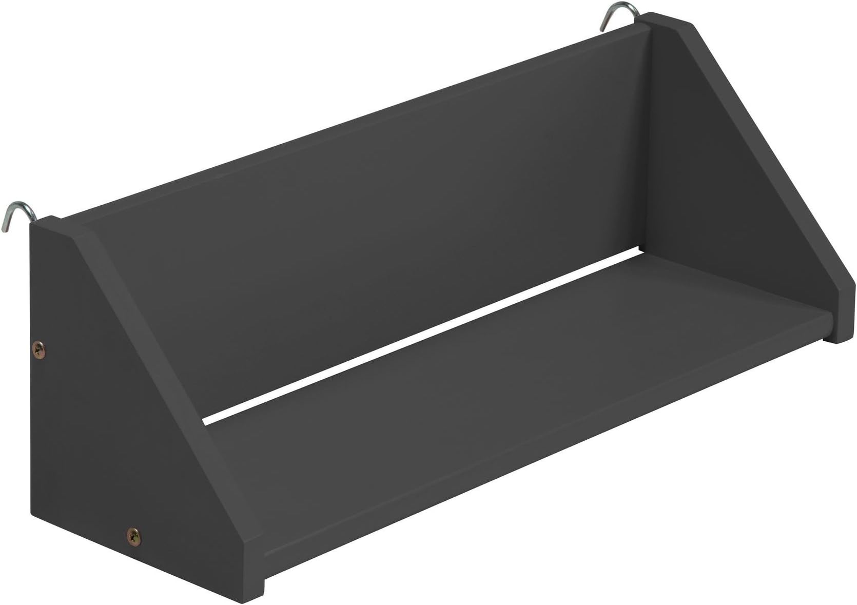 Design Vicenza Goro Large Reversible Clip On Shelf in Graphite, Wood, 20x59x20 cm
