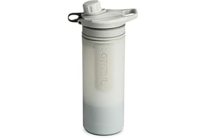 GRAYL GeoPress 24 oz Water Purifier Bottle - Filter for Hiking, Camping, Survival, Travel (Peak White)
