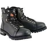 Milwaukee Leather Men&rsquo;s Leather Lace-Up Riding Boots - Motorcycle Biker Footwear for Street &amp; Daily Wear