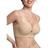 FallSweet Wireless Add 2 Cups Padded Plunge Bras Back Smoothing Push Up Brasieres