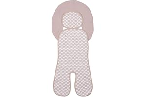 Little Dedi Iceberg Car Seat Liner - 4D Iceberg Fabric, Quick-Dry, Universal Fit, Oeko-Tex Certified, Refreshing Comfort for Strollers and Car Seats (Beige, 12x31)