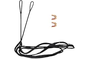 Deerseeker Outdoor Darcon Bow String with 2 Nocking Points & Finger Tab 12/14/16 Strands 48-70 inches Bowstrings Replacement for Recurve Bows Traditional Longbow Archery Hunting Target Practice