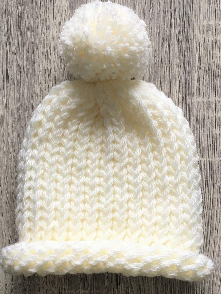 Cream Baby Bobble Hat Flash Sales, 59 