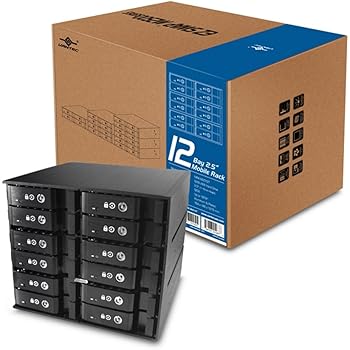 Vantec 12 x 2.5 Inches SAS/SATA SSD/HDD 3 Bay Aluminum Mobile Rack MRK-M2512T