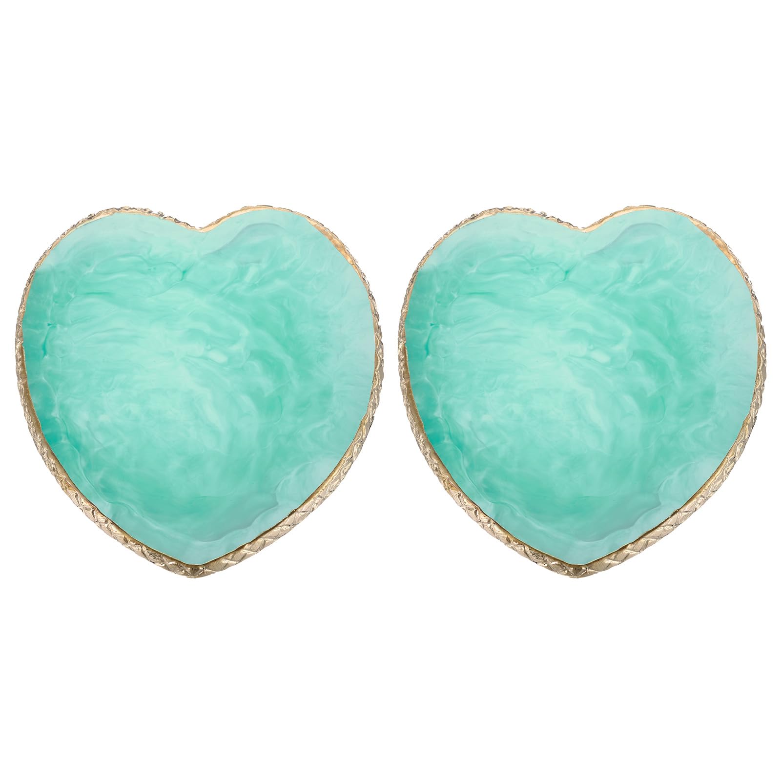 PATIKIL Resin Nail Art Palette, 2 Pack Nail Polish Mixing Palette Heart Shaped Gel Makeup Display Board Pallet Painting Tray Drawing Color Dish Holder, Green