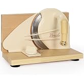 Brvclon Manual Bread Slicer Adjustable Thickness, Hand Crank Bread Slicer for Homemade Sourdough Bread with Scale Line &amp; Suction Cup &amp; Metal Guide,Quality Solid Wood Base