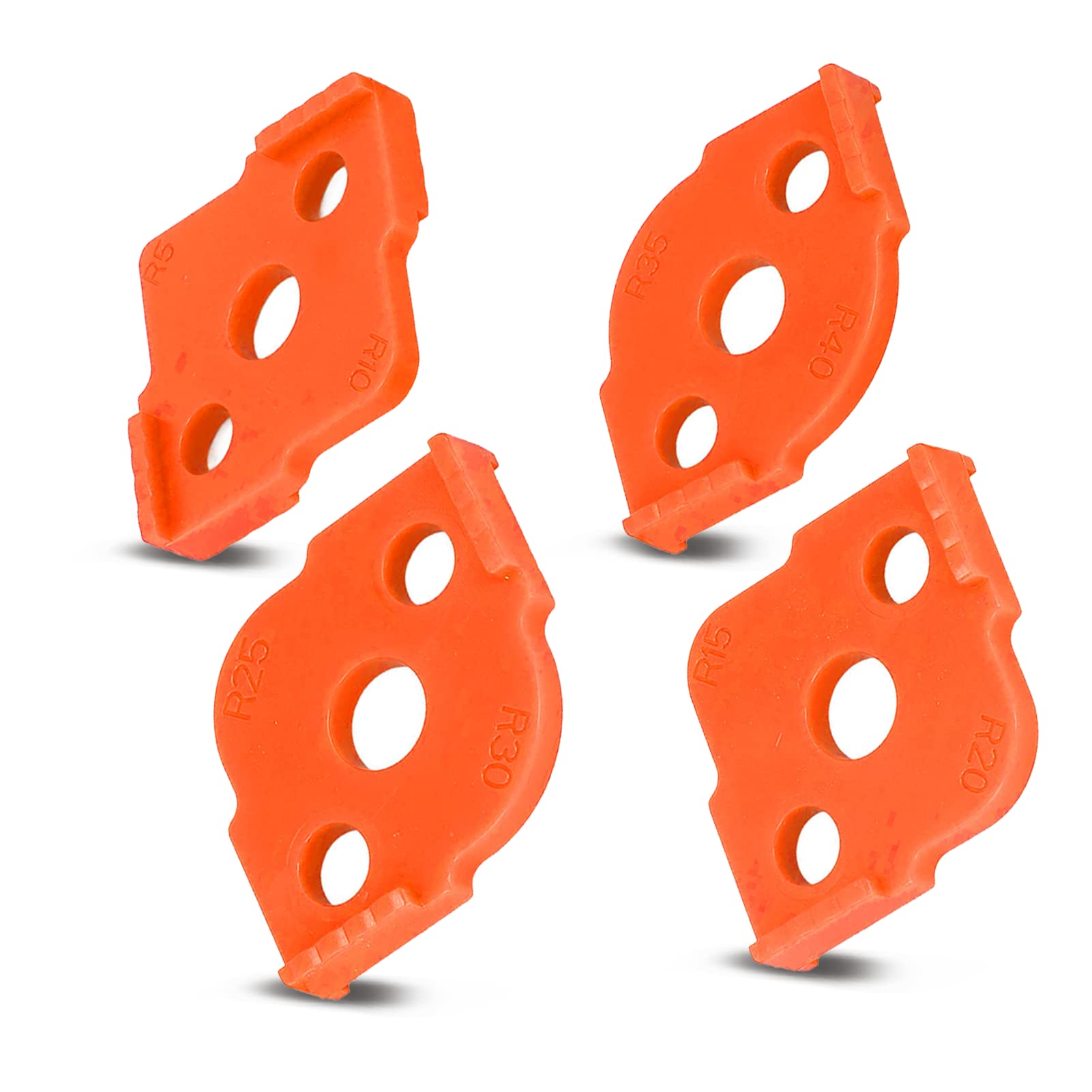 4 Piece Woodworking Half Fillet Quick Positioner, ABS Radius Jig Router Templates Corner Routing Bit, 8 specifications, for Right Angle Photo Frames, Tables, Wooden Boards(Orange)