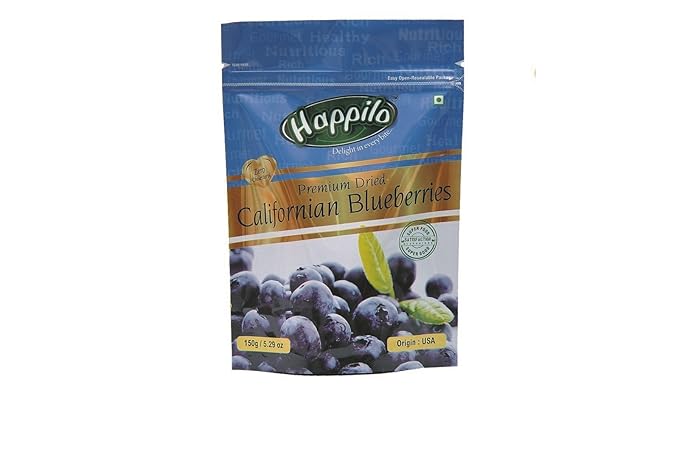 Happilo Premium Dried Californian Blueberries, 150g (Pack of 2)