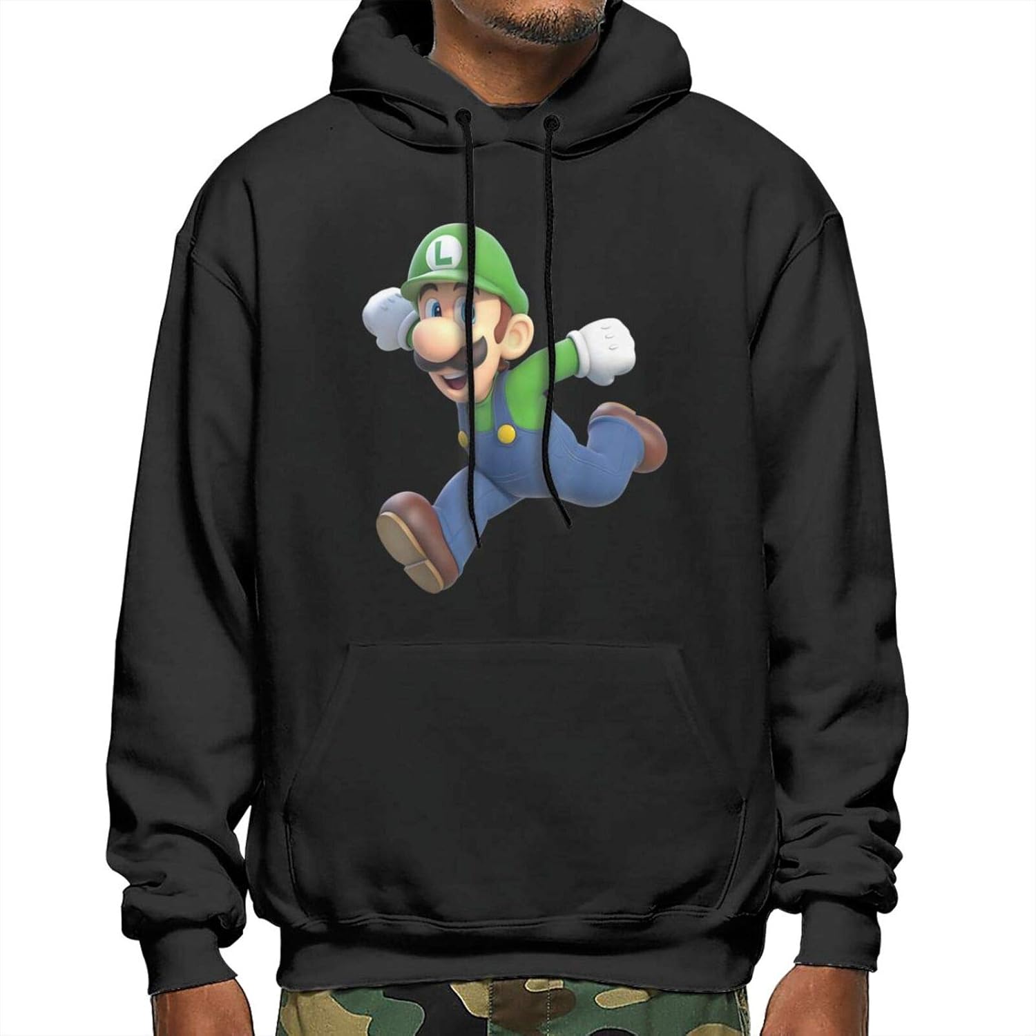 Newdecosj Super Mario Mens Pullover Hoodie Casual Long Sleeve Hooded