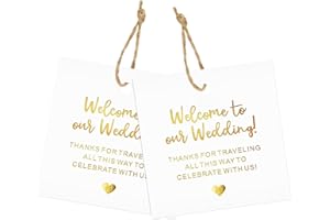 joycraft Wedding Thank You Tags with String, 50Pcs Gold Foil Paper Party Favor Labels, 3.3x2.1 in Thank You Gift Tags, Welcome to Our Wedding Hangtags for Party Decor, Gift Wrapping, DIY Craft