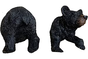 DeLeon Collections Whimsical Black Bear Drawer Pulls / Cabinet Knobs (2 Piece Set - Bear Head & Bear Butt) - Screws & Washers Included
