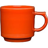 Fiesta&reg; 16oz Stackable Mug &ndash; Durable Ceramic, Lead-Free, Dishwasher/Microwave/Oven Safe &ndash; Made in USA - Poppy