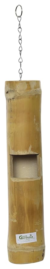 Green Gardenia Bamboo Bamboo Hanging Planter Single, Beige (Small)