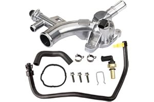 Mocar7 Aluminum Engine Coolant Housing Assembly Water Outlet Compatible with Chevy Cruze Sonic Trax Buick Encore 1.4L L4 2011-2021 with Inlet Hose and Oil Cooler Hose