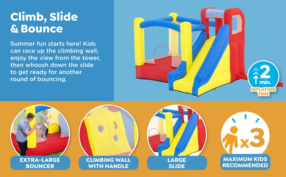 H2OGO! Slidetastic Mega Bouncer Bounce House (9' x 8'5