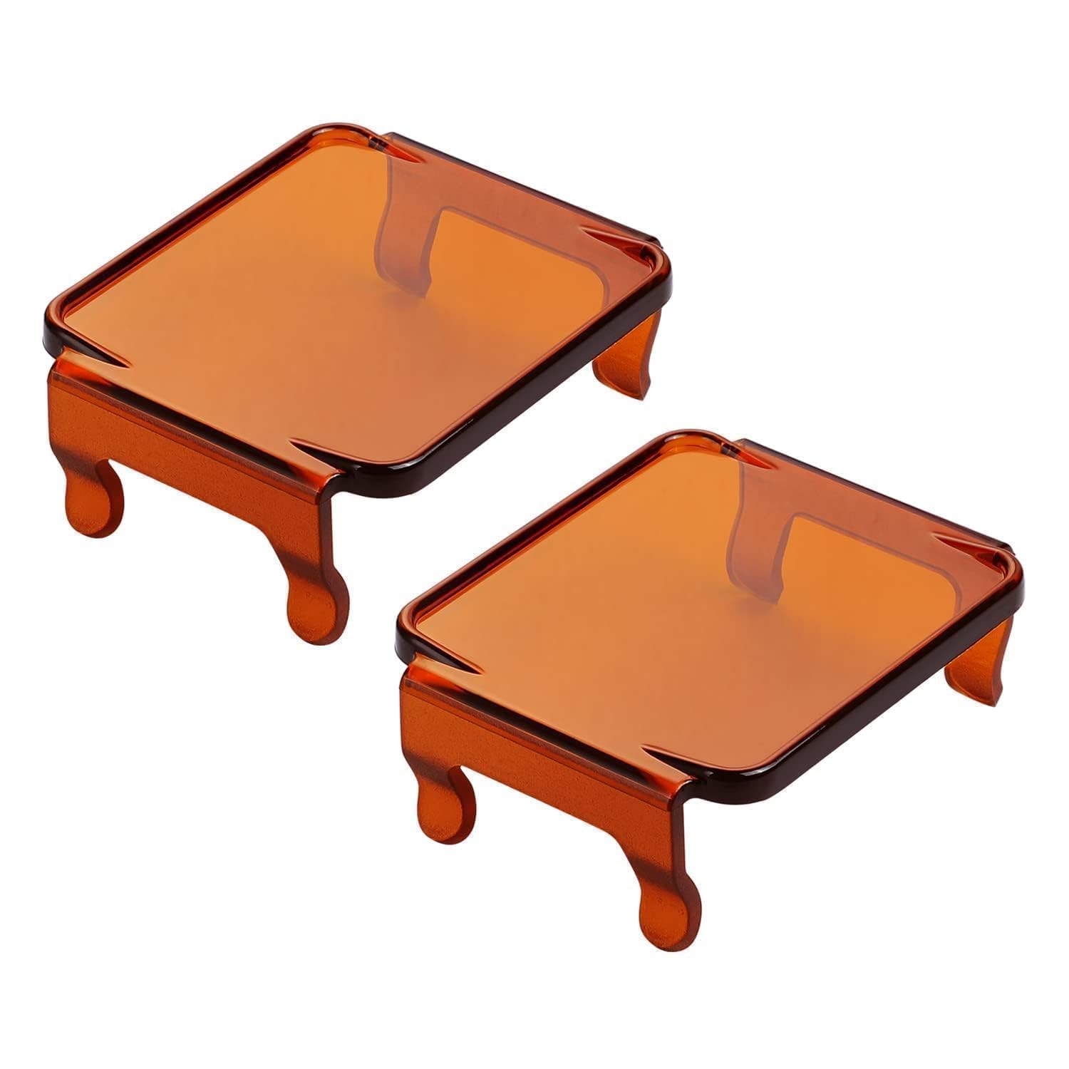 Photo 1 of AKD Part 3 Inch Amber LED Pods Covers 2PCS Square Cube Lights Covers PC Protective Bar Lens 3X3 Pod Covers for Fog Ditch Offroad Driving