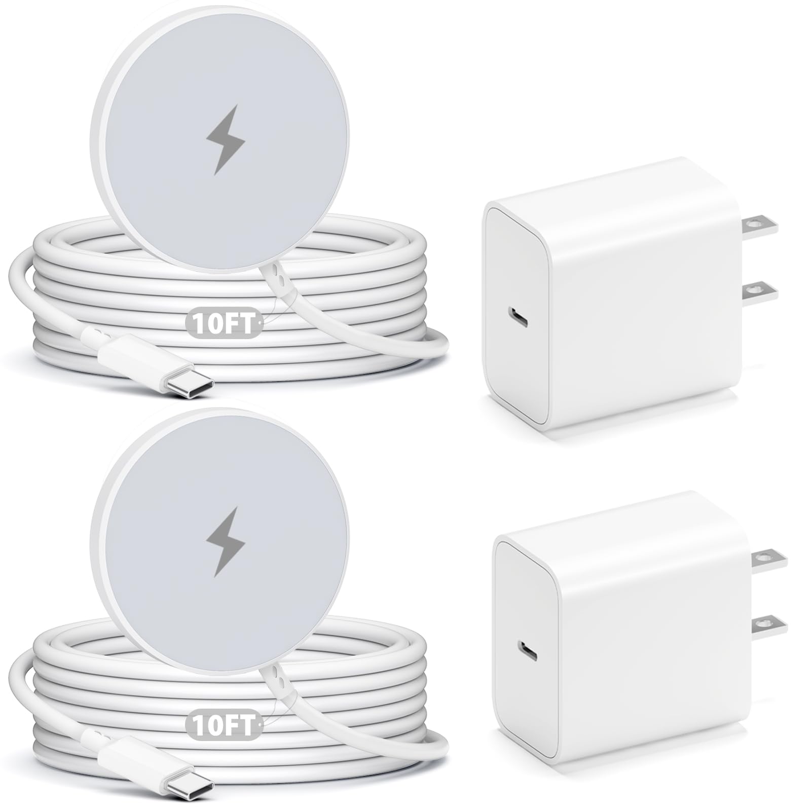 Photo 1 of [Apple MFi Certified] Long Magnetic Wireless Charger for iPhone 17 16e, 10FT 2Pack Fast Charger for Apple MagSafe Charger, Wireless Mag-Safe Charging Pad for iPhone 17/17 Air/16 Pro Max/15/14/13/12