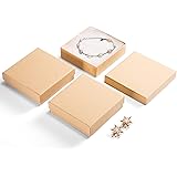 MESHA Jewelry Gift Boxes, 3.5x3.5x1 Inch 20 Pcs Matte Small Gift Box wtih Lids, Small Cardboard Jewelry Boxes with Cotton Fil