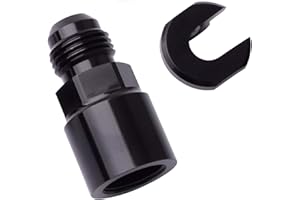ESPEEDER SYKRSS Aluminum 6AN Male Flare to 5/16 SAE Quick Disconnect Female EFI Fitting Adapters Black