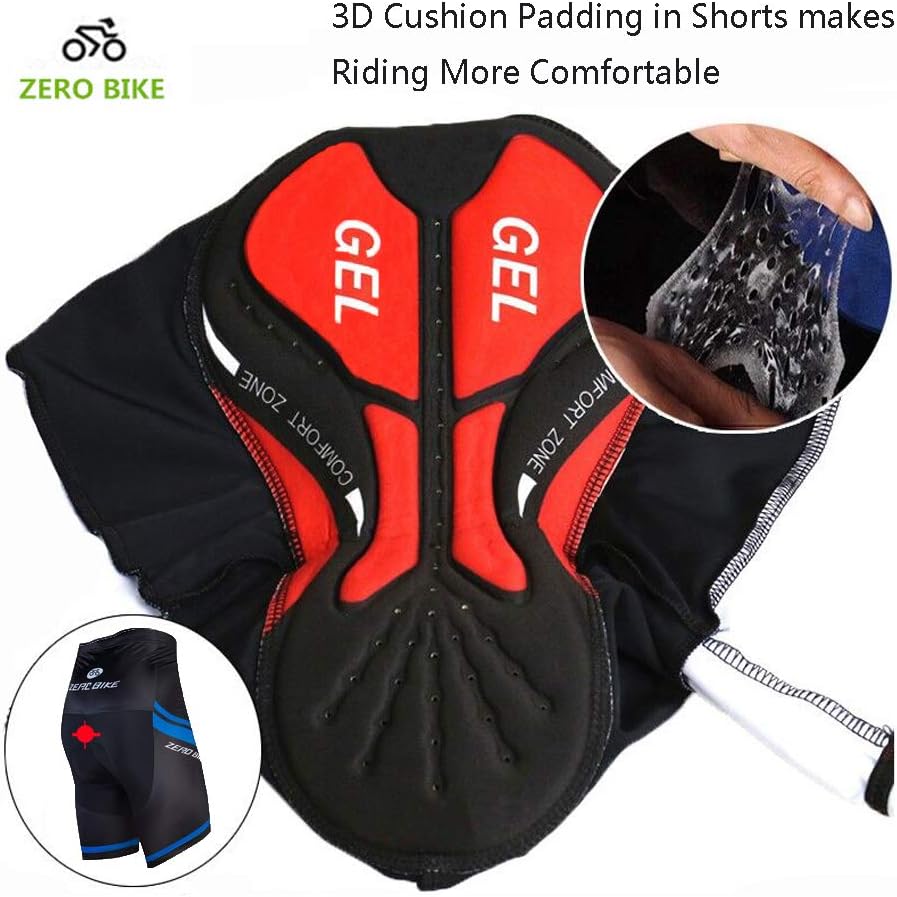 ZEROBIKE Men's Short Sleeve Breathable Cycling Jersey Padded Pant Outdoor Sports Wear Breathable Quick Dry: Clothing