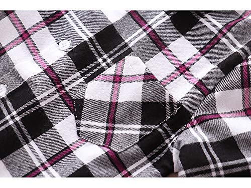 3 Cotton+Sleeve+Button+Plaid+Flannel
