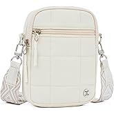 Telena Puffer Small Crossbody Bags for Women Cell Phone Purse Crossbody Bag Beige Yellow