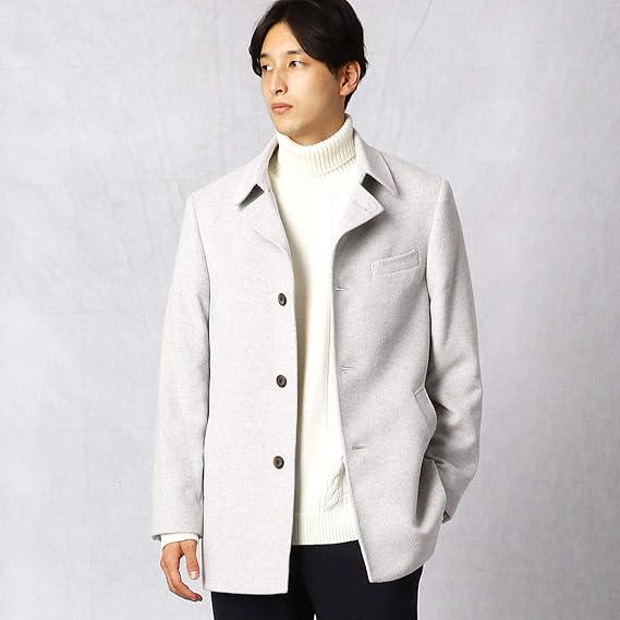 Amazon コムサ メン Comme Ca Men アンゴラビーバー ショートコート 07 10wn04 109 L ライトグレー コート ジャケット 通販