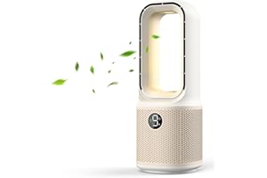 Misby Desk Fans Small Quiet, 13 Inch Bladeless Table Fan, 9 Speeds for Powerful Airflow, 70° Oscillating Fan with Night Light and Timer, Desktop Cooling Fan for Bedroom, Office, Nightstand