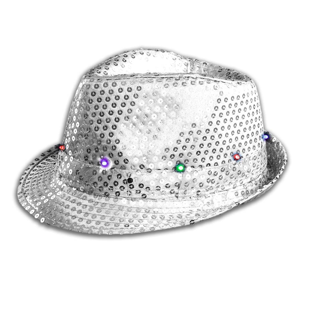 Flashing LED Fedora Hat - The Glowhouse (Silver) — image 1